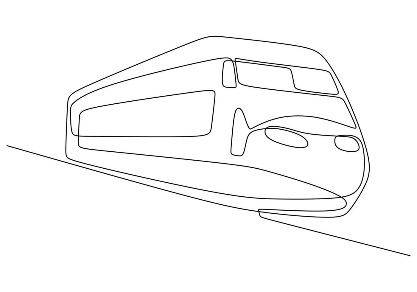 Train One Line Drawing Symbolizing Travel and Journey Concepts vector