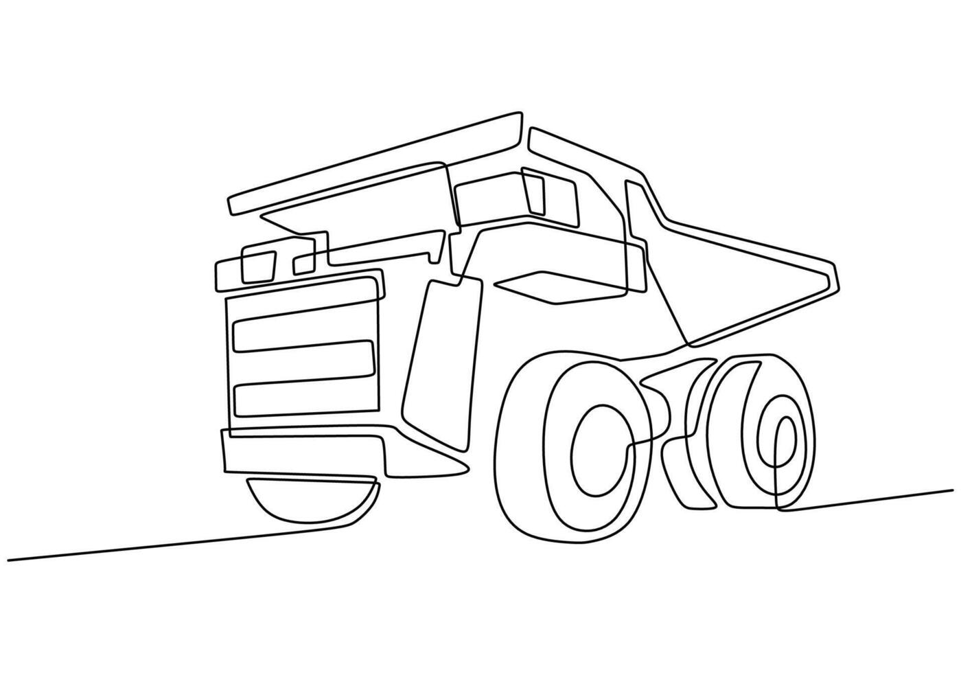 Mining Truck One Line Drawing for Industrial Branding vector