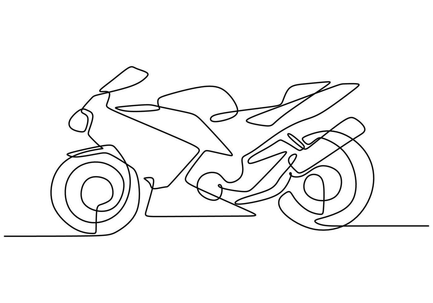 Sport Motorcycle One Line Drawing for Racing Events vector