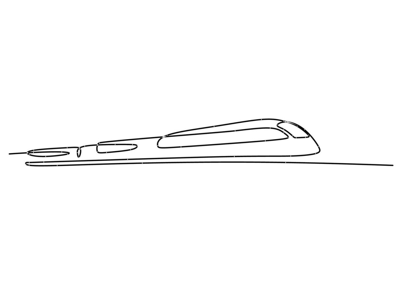 High Speed Train One Line Drawing for Modern Travel vector