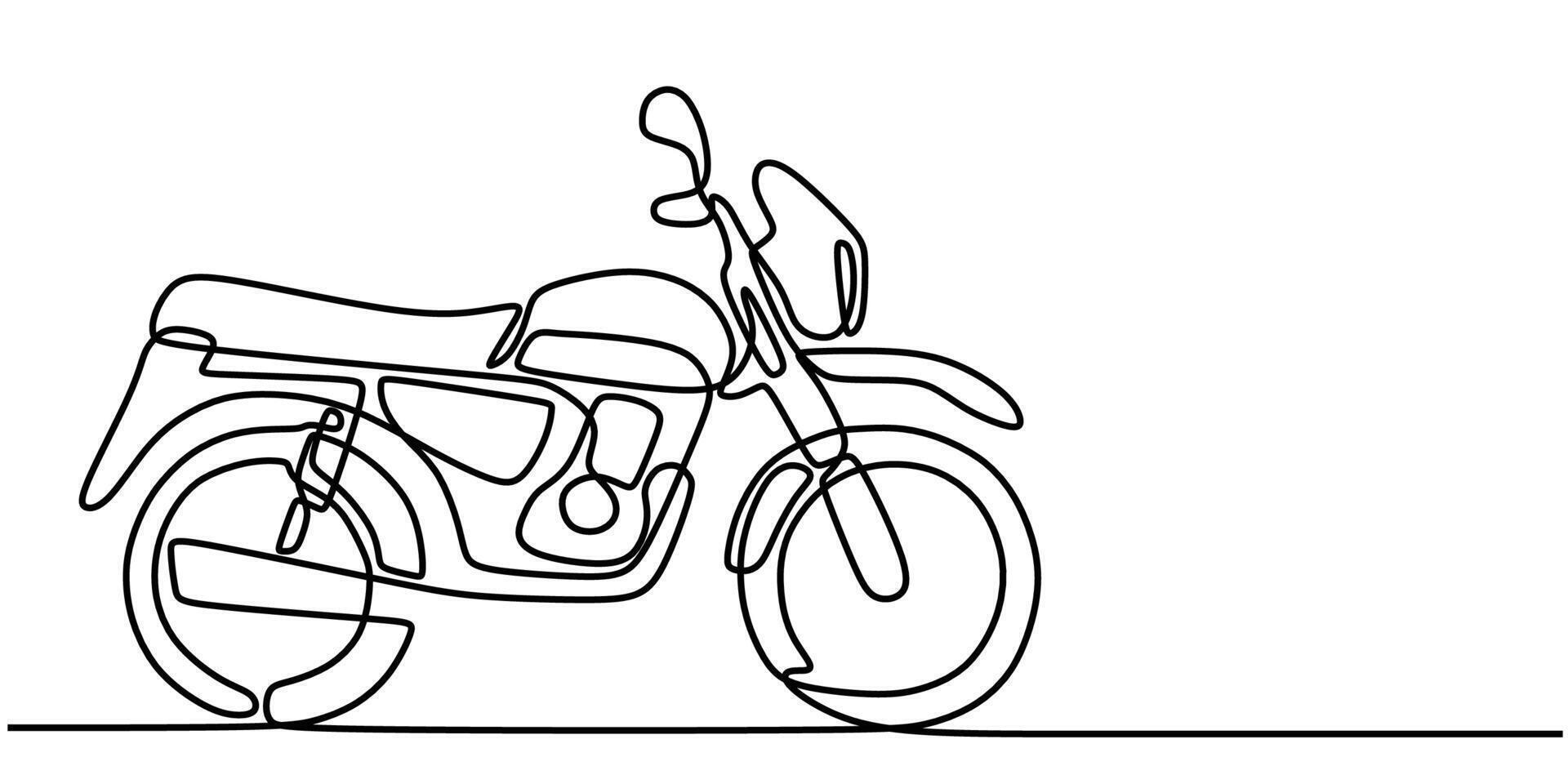 Classic Motorcycle Continuous Line Drawing for Repair and Club Design vector