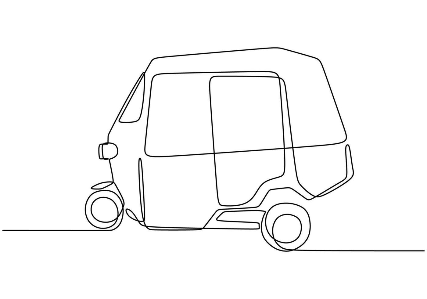 Bajaj Tuk Tuk Continuous Line Drawing for Travel and Tour Branding vector