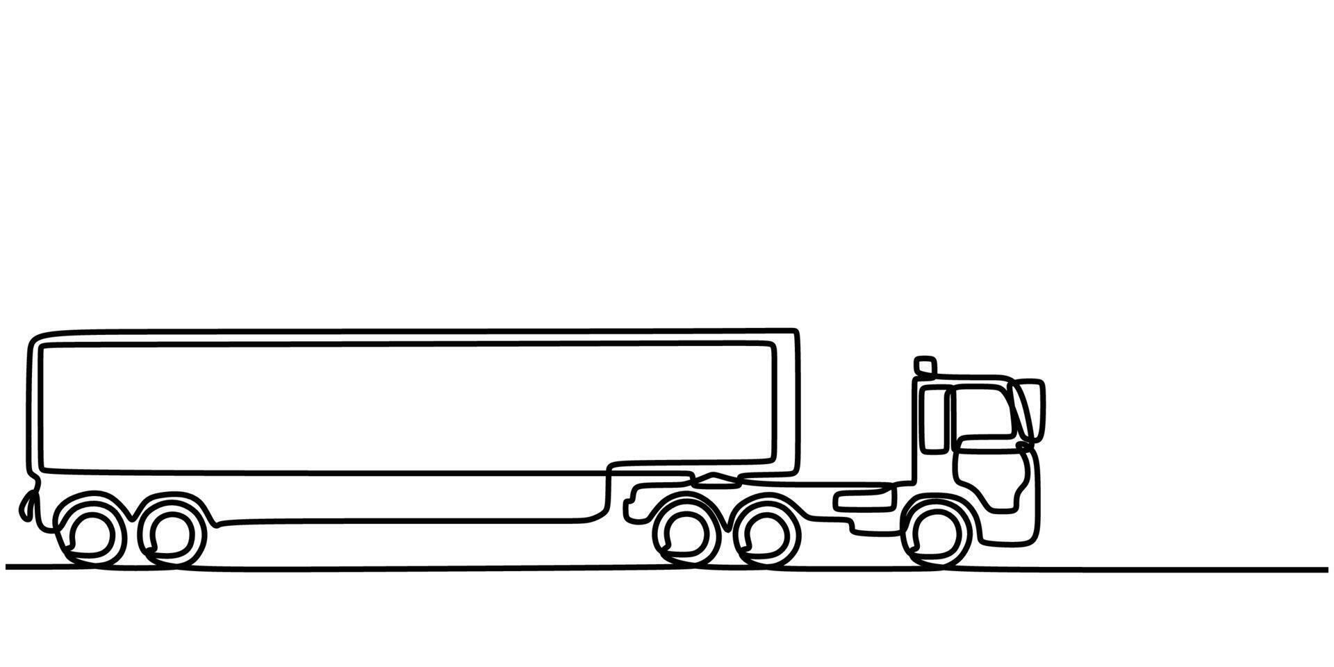 Logistics Truck One Line Drawing for Delivery and Shipping Branding vector