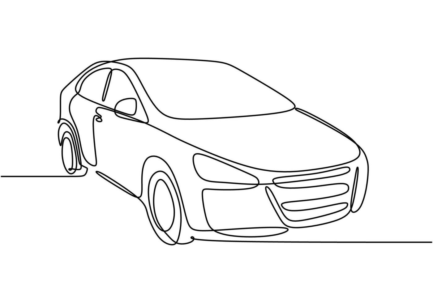 Electric Car One Line Drawing for Sustainable Transport Icon vector
