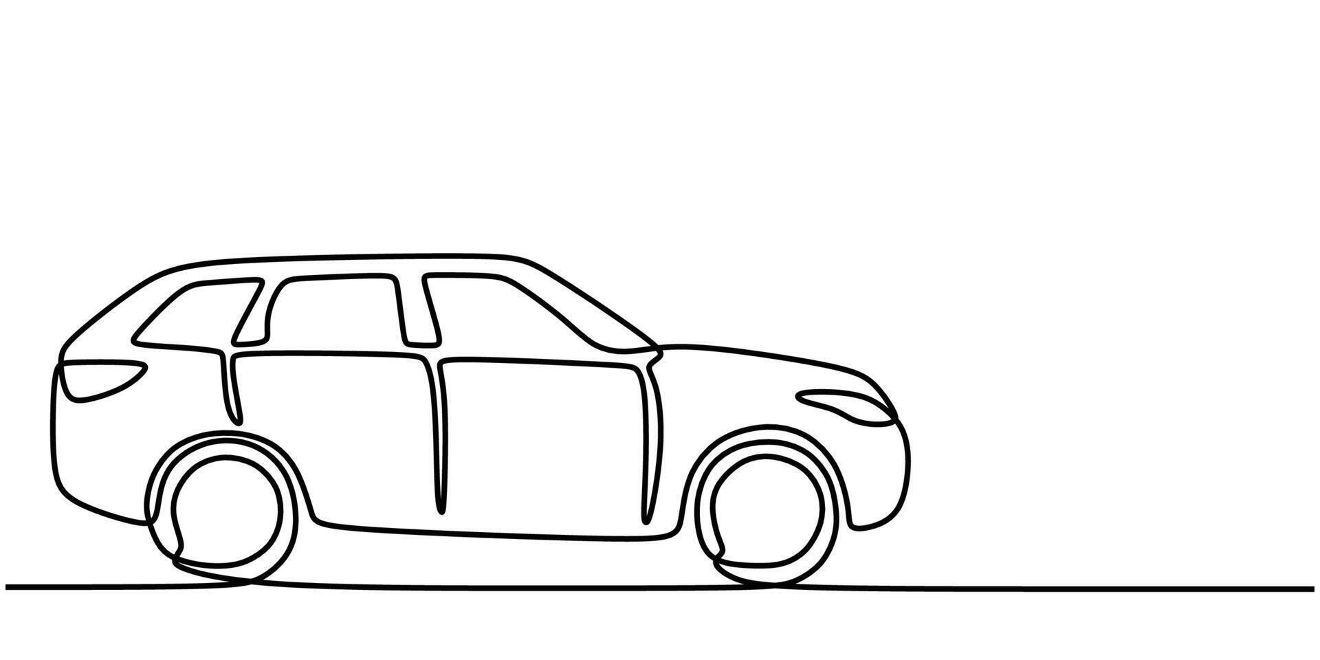 SUV Continuous Line Drawing for Modern Car Wash Logo vector