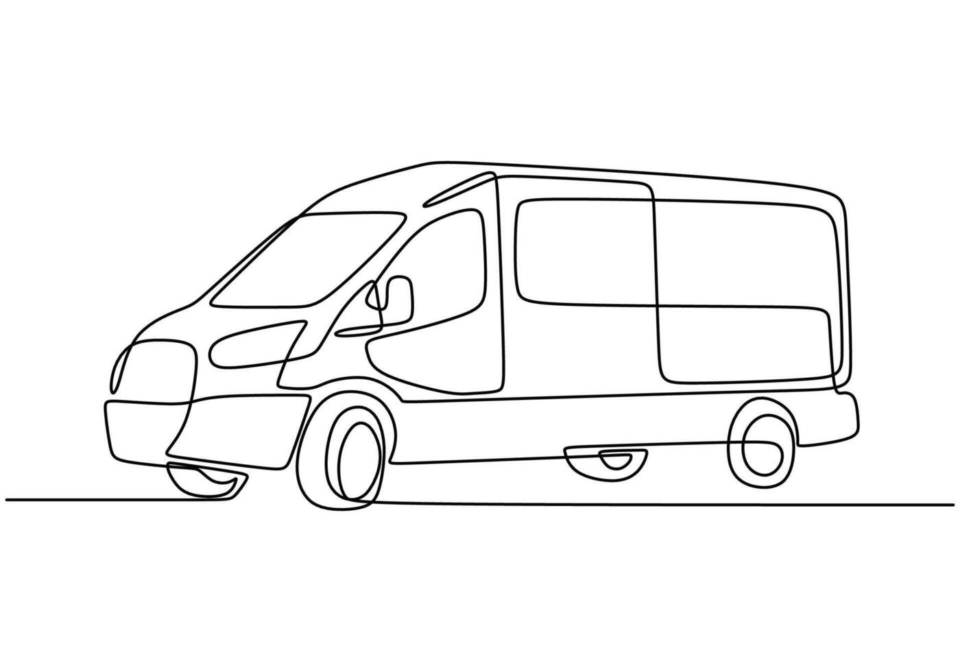 Van Continuous Line Drawing for Transport Company Logo vector