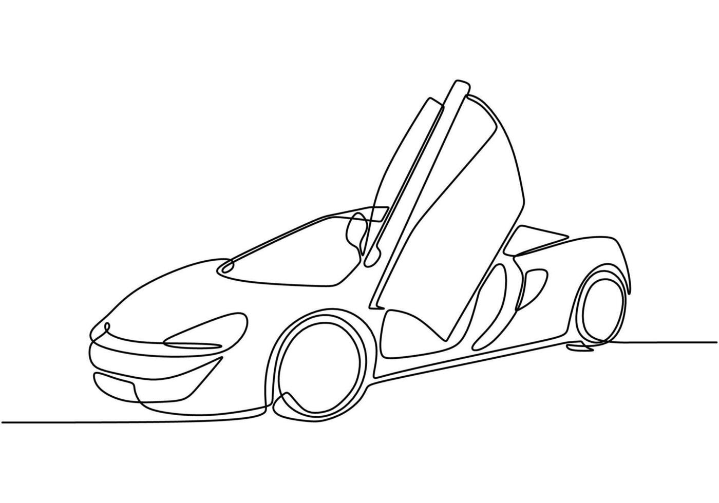 Supercar Continuous Line Drawing for Speed and EV Branding vector