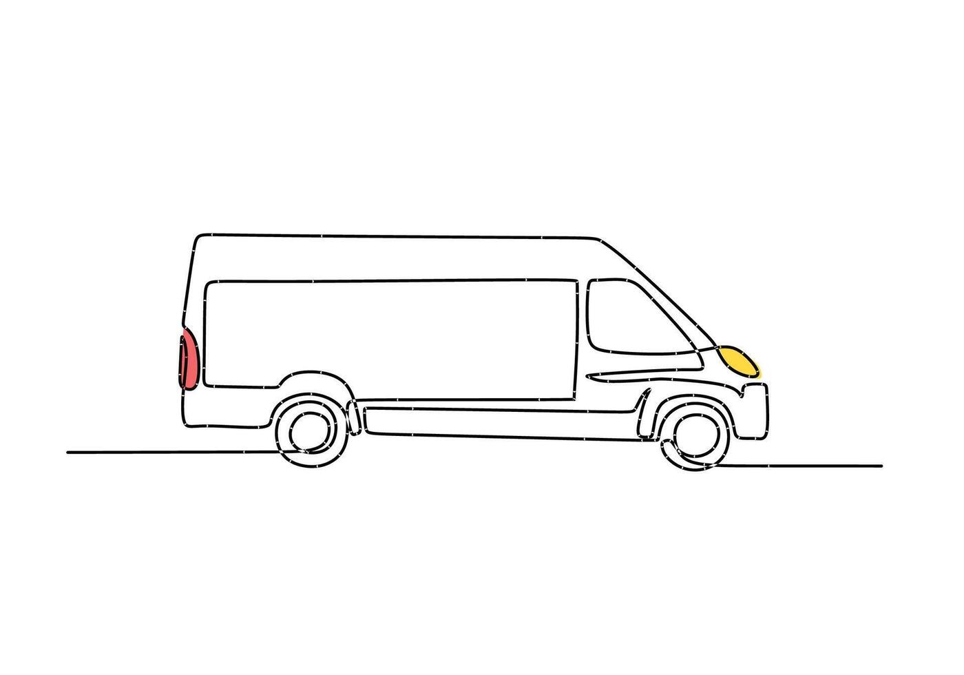 Van Continuous Line Drawing for Logistics and Transport Design vector
