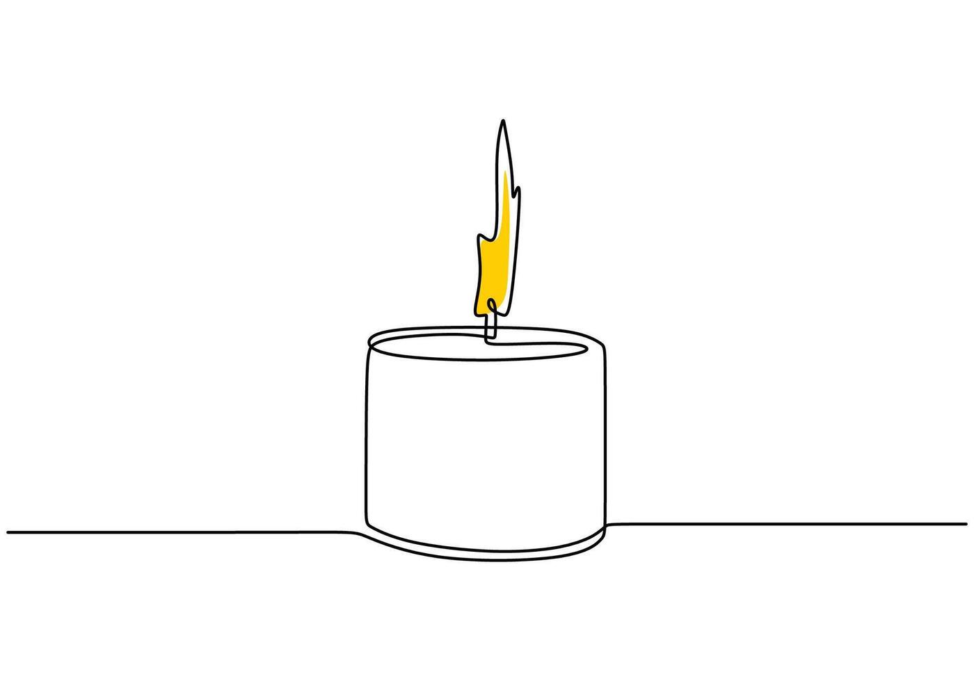 Candlelight One Line Drawing for Romantic Invitation vector