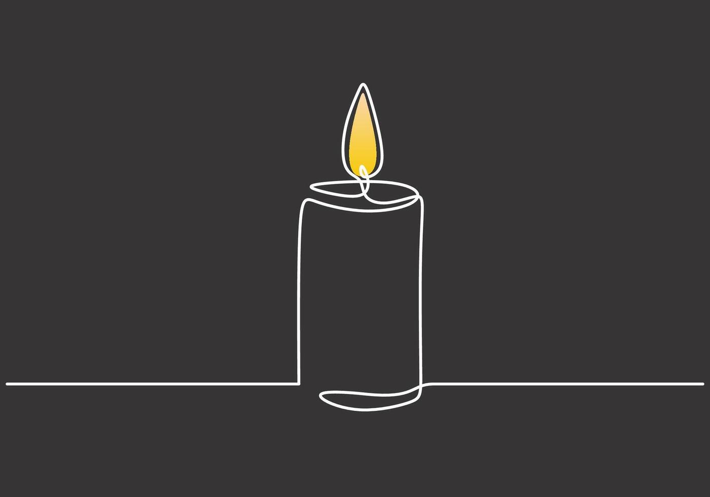 Candlelight One Line Drawing for Romantic and Spiritual Events vector
