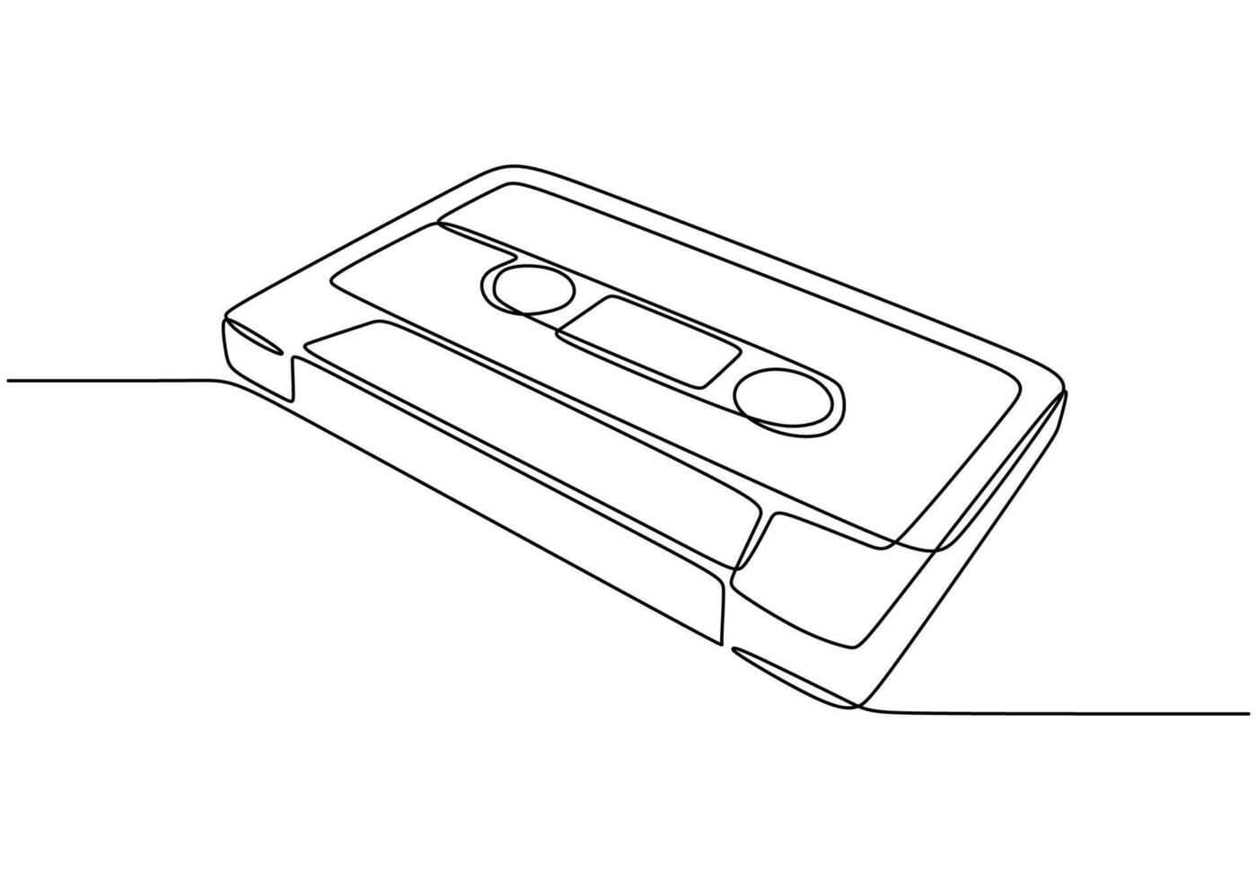 Tape Cassette Continuous Line Drawing for Music Festival vector