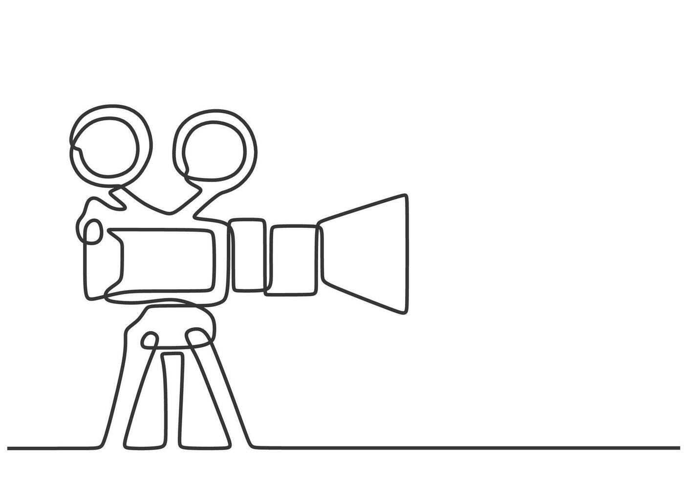 Retro Recorder One Line Drawing for Film Blog vector