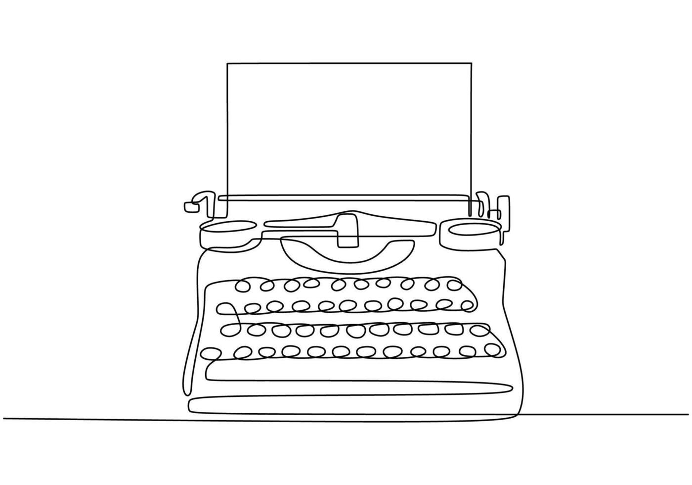 Typewriter Continuous Line Drawing for Writer s Blog Logo vector