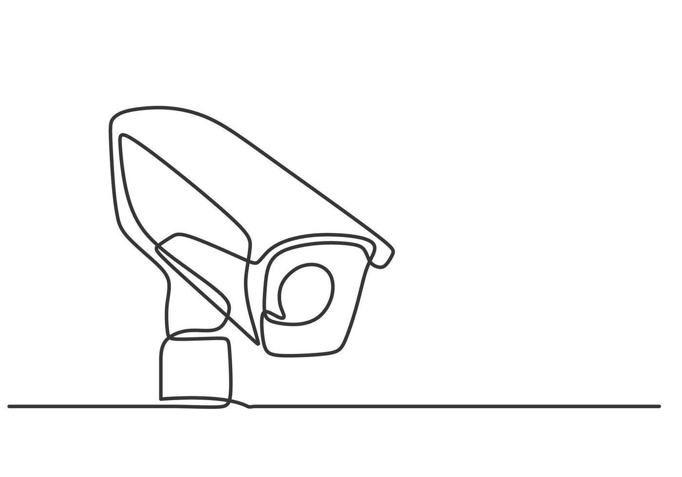 CCTV Camera One Line Drawing for Urban Safety Presentation vector
