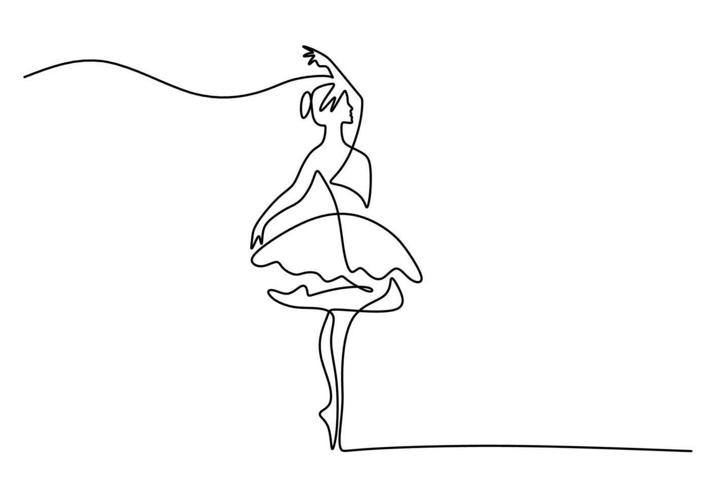 Abstract Ballet Dancer Continuous Line Drawing for Studio Logo vector