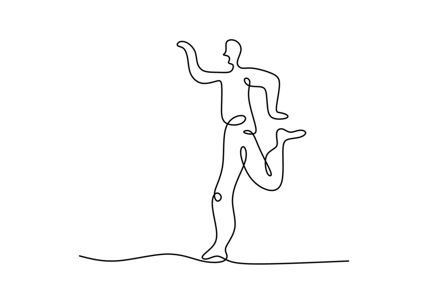 Man Breakdancing One Line Drawing for Street Dance Poster vector