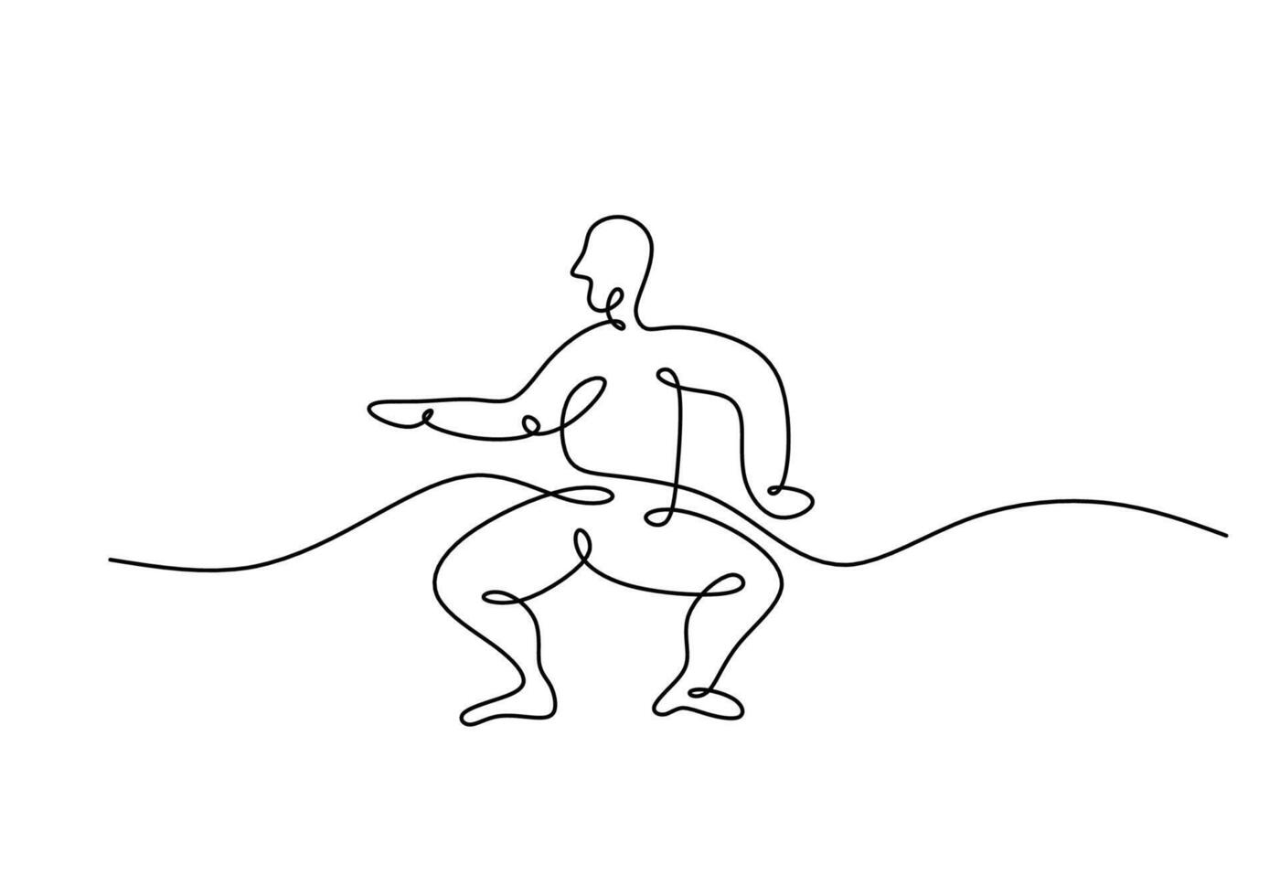 Man in Dance Move One Line Drawing for Tutorial Website vector