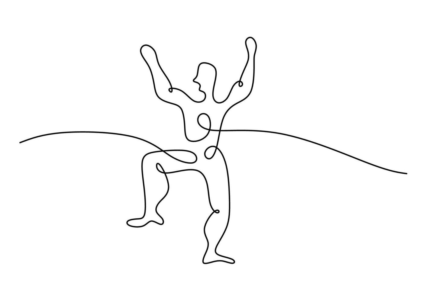 Breakdancing Man One Line Drawing for Dance Competition vector