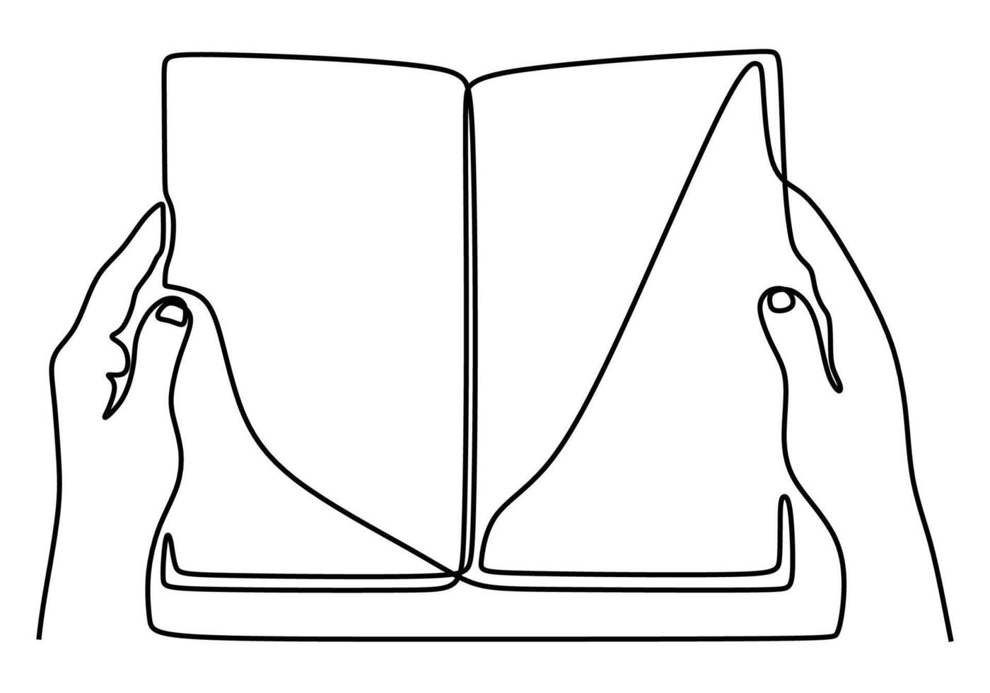 Hand Holding Book One Line Drawing for Education Blog vector