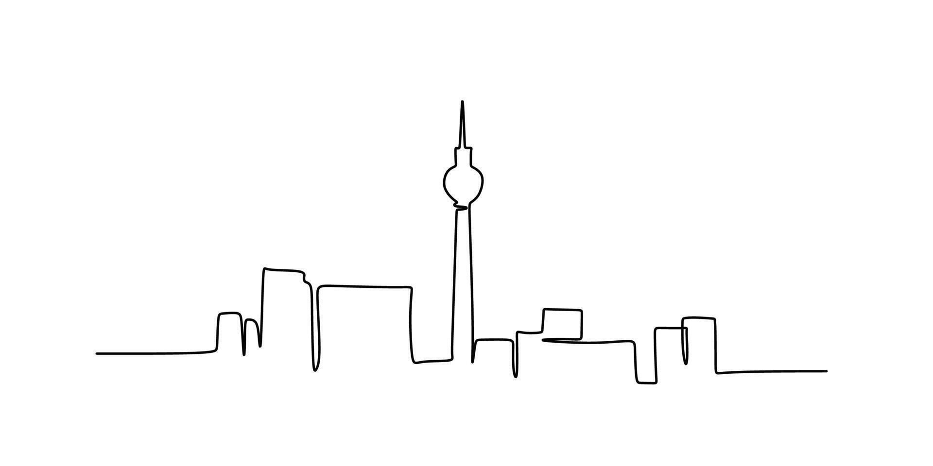 Beijing China Skyline One Line Drawing for Travel Website vector