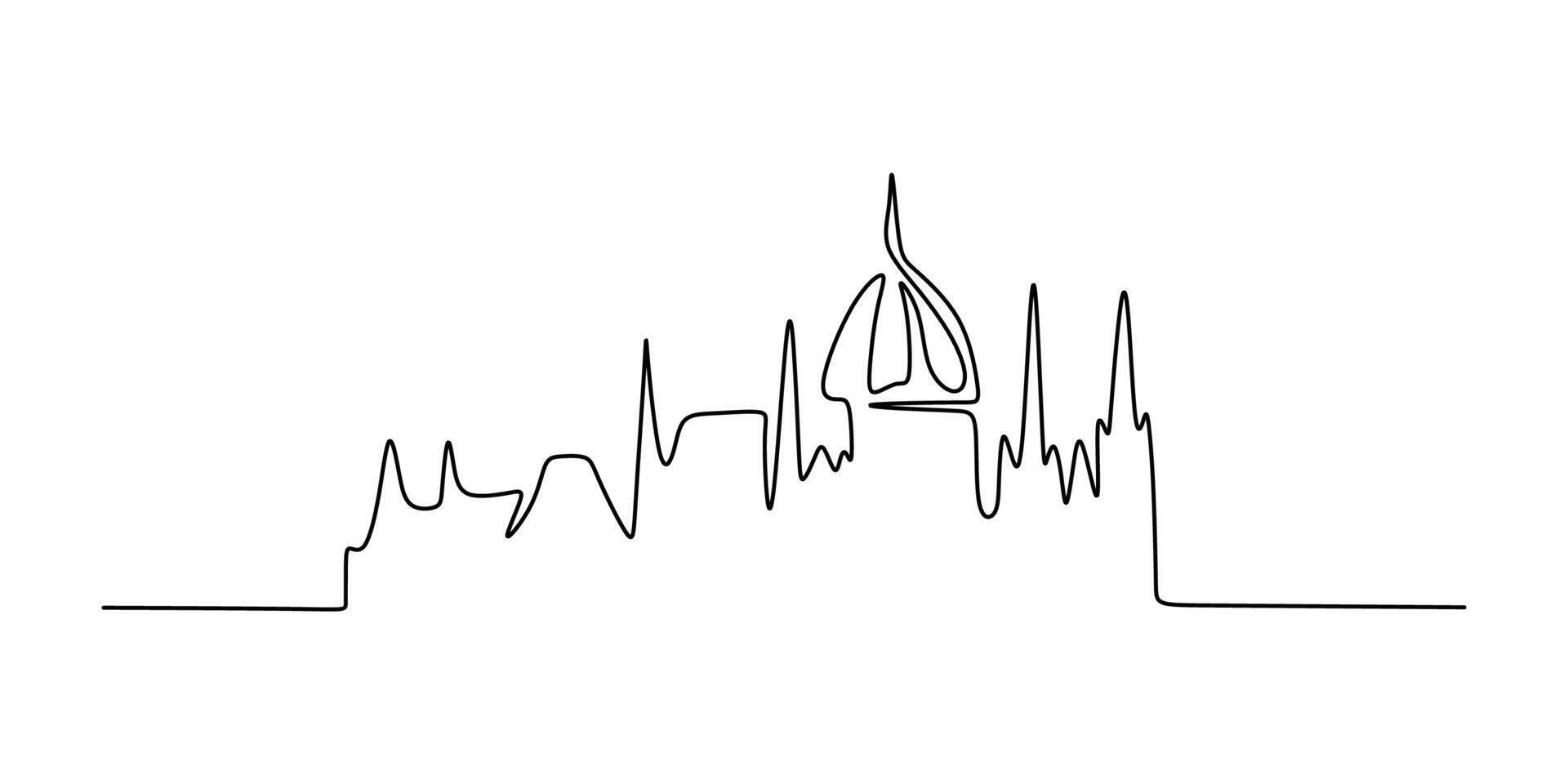 Church and Chapel One Line Drawing for Religious Posters vector