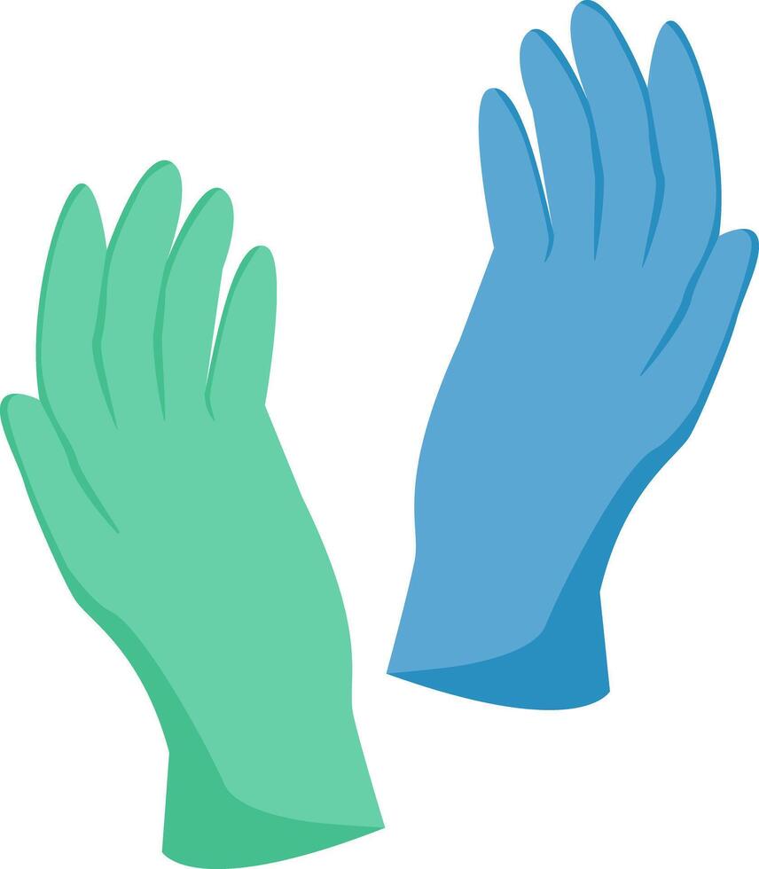 Medical protective latex gloves. vector