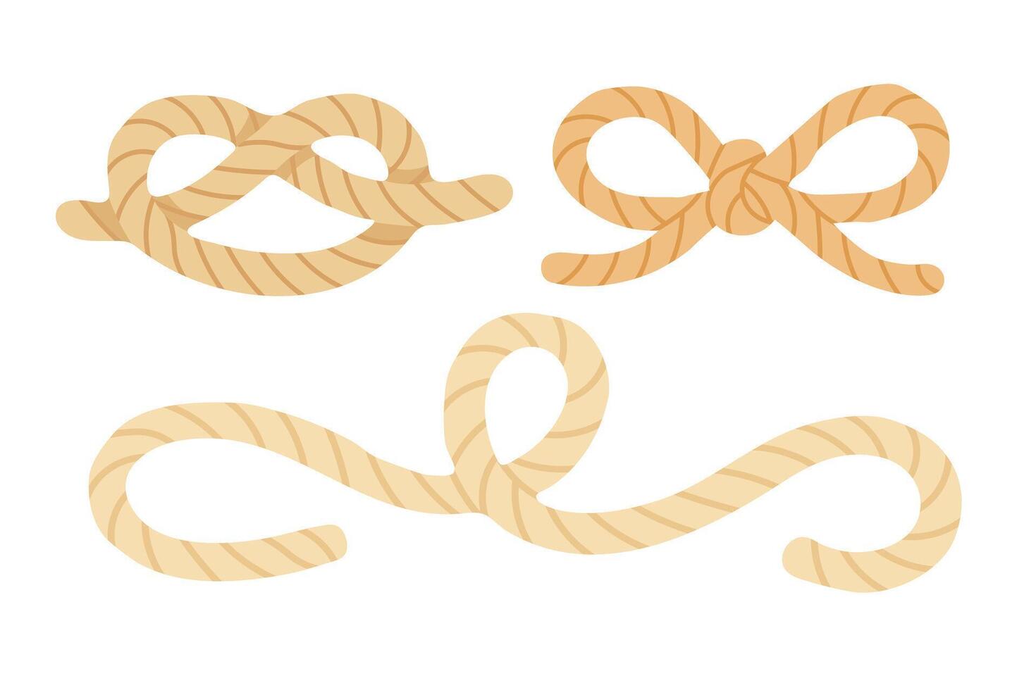 Decorative rope shapes and bows vector