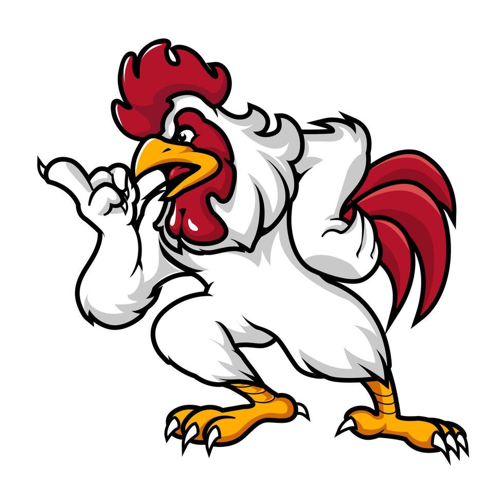 Chicken Character with Bold Gesture vector