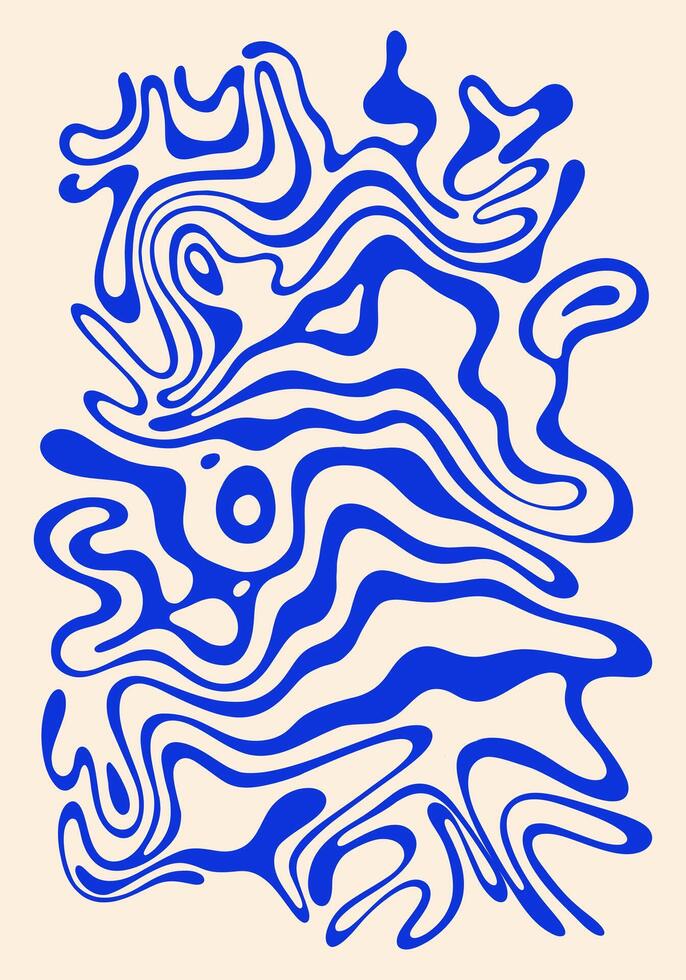 Abstract liquid acid blue marble poster pattern wave background layout banner copy space illustration textile print art vector