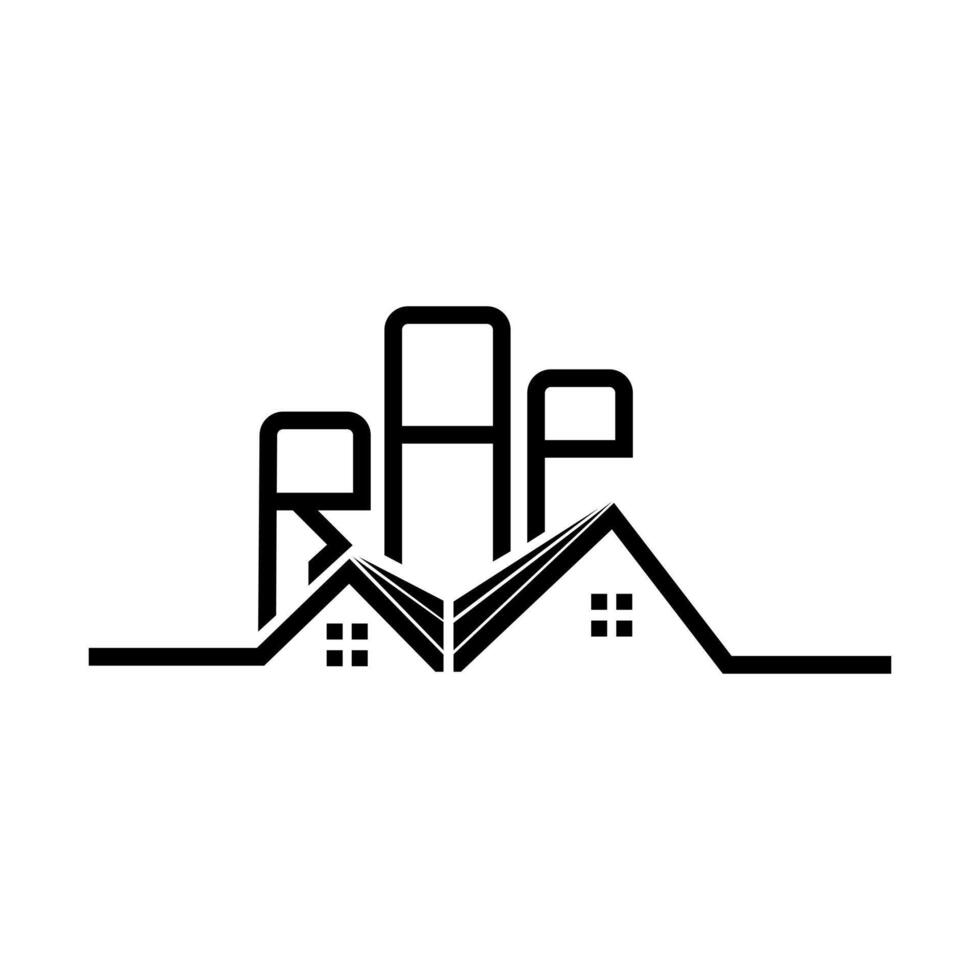 RAP Real State logo design, RAP simple and modern logo. RAP luxurious alphabet design vector