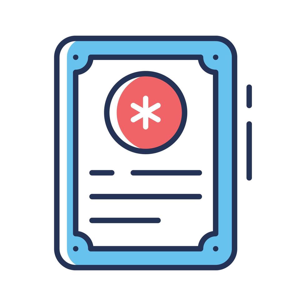 Get a glimpse of this linear icon showing medical certificate paper vector