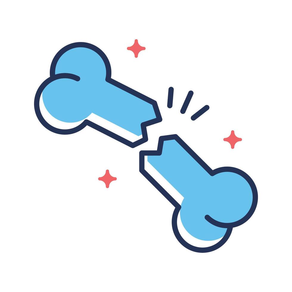 An amazing outline style icon of broken bone injury vector