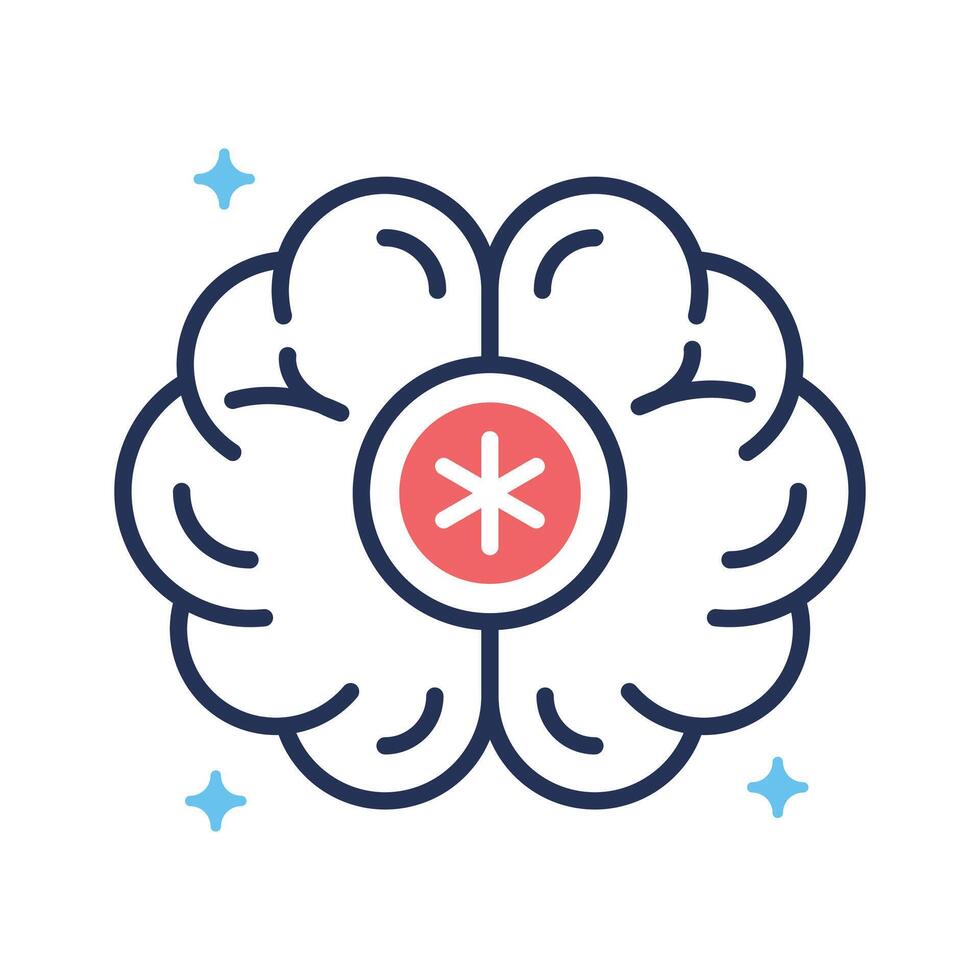 A modern linear icon of neurology concept vector