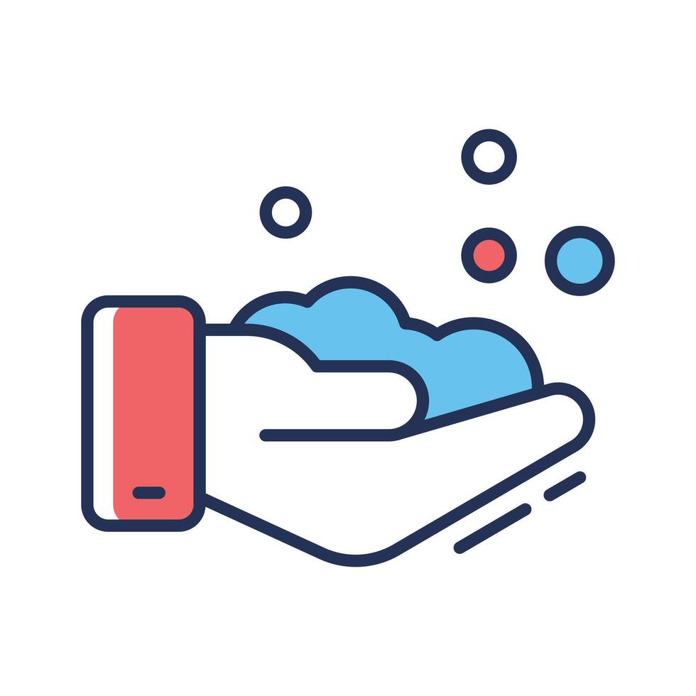 Have a look at this linear icon showing handwash with foam vector