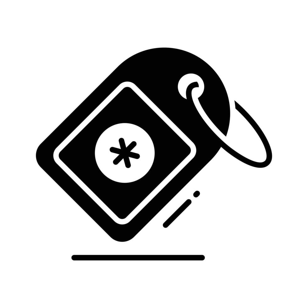 Get a glimpse of this glyph icon showing medical tag vector