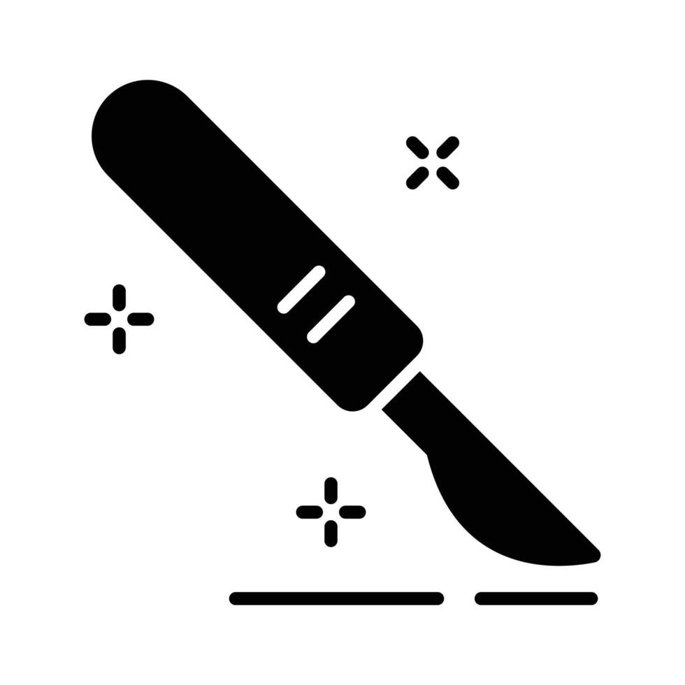Check out this glyph style icon of surgical scalpel blade vector