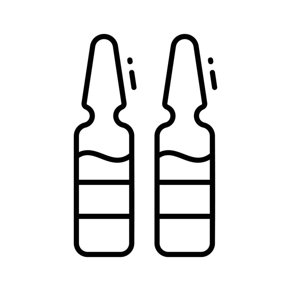 A modern linear icon featuring vials for blood samples. vector