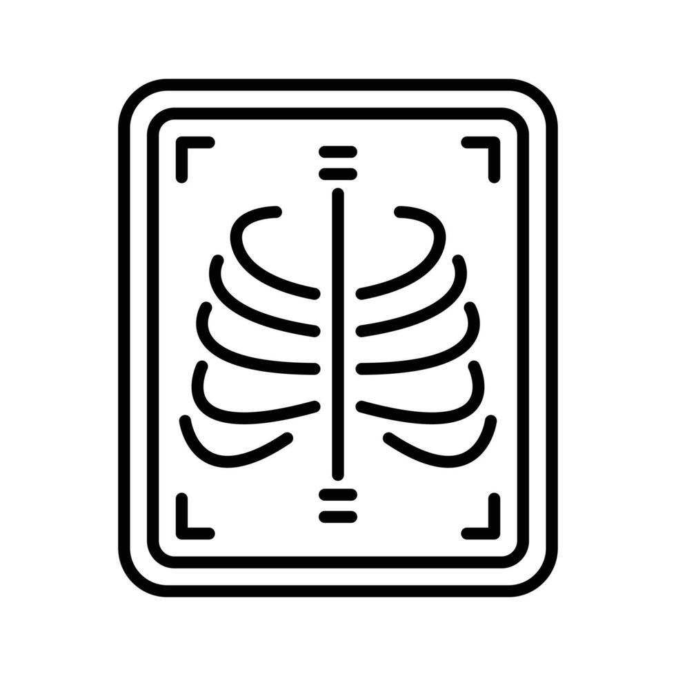 Get a glimpse of this outline icon for ribs xray scan. vector