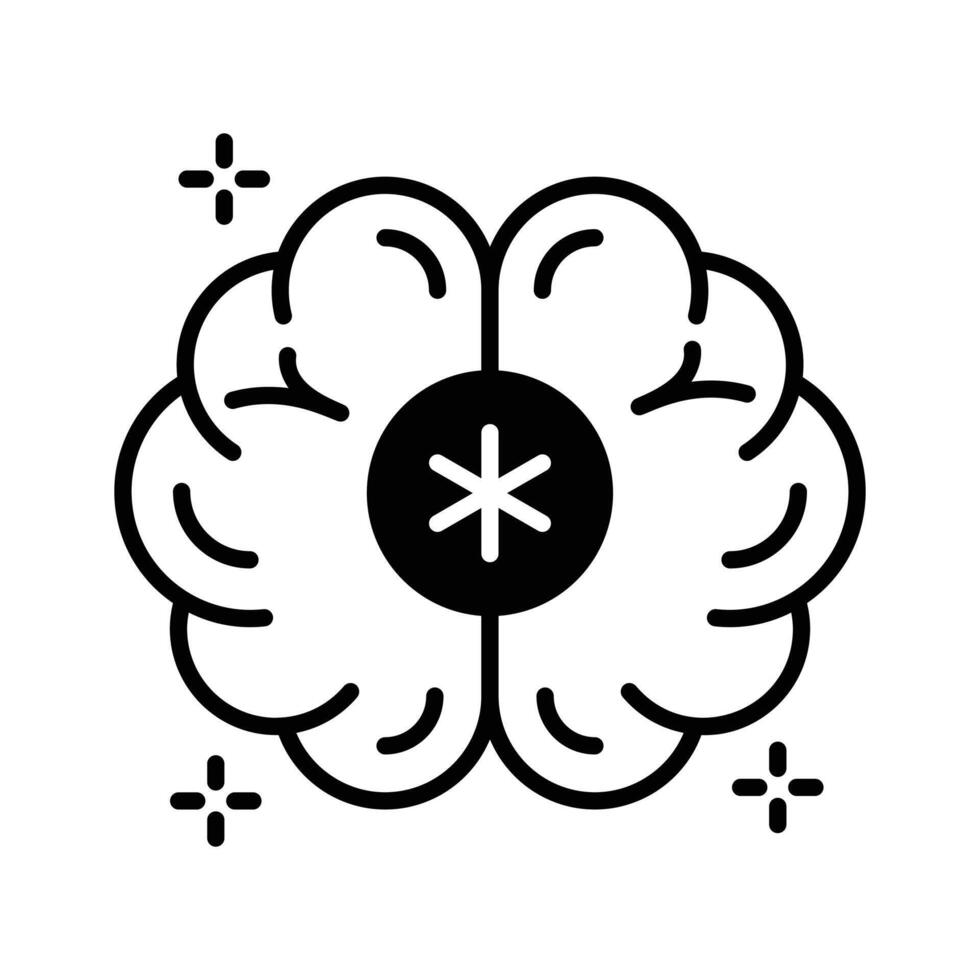 A modern glyph icon of neurology concept.. vector