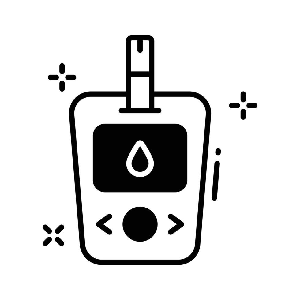 A premium glyph style icon for glucometer reading screen.. vector