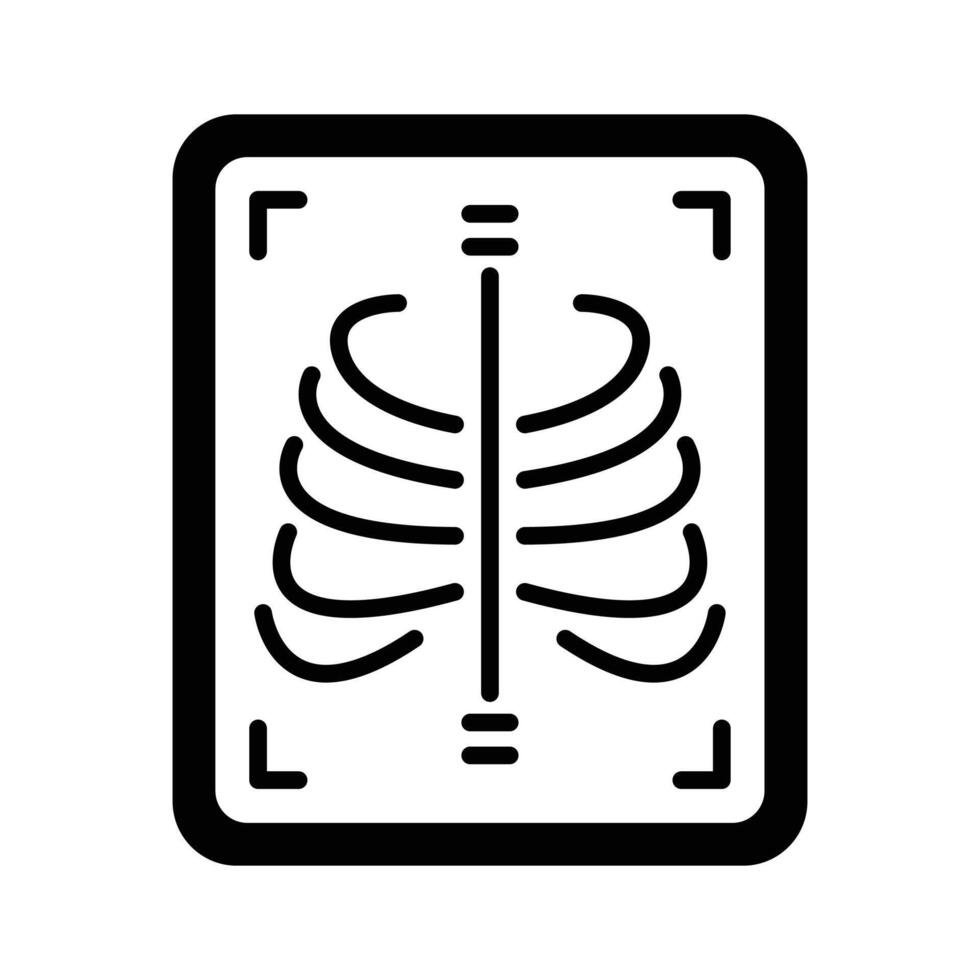 Get a glimpse of this glyph icon for ribs xray scan.. vector