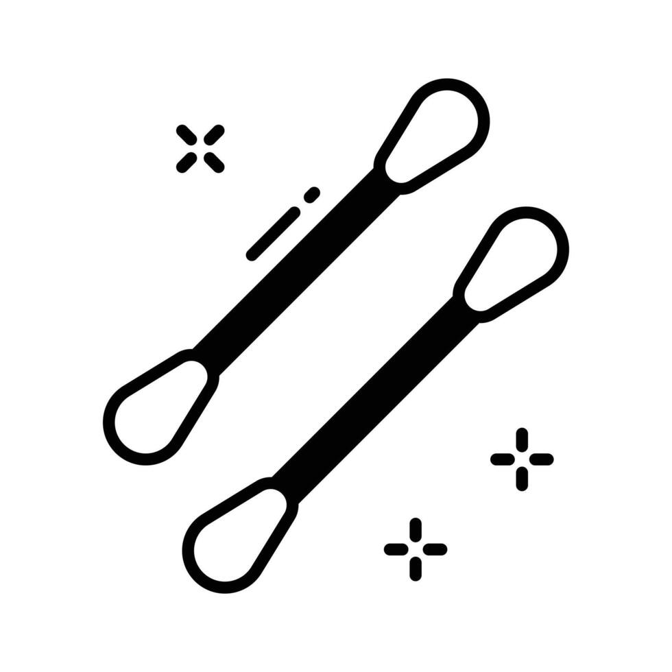 A well crafted glyph icon for cotton swabs.. vector