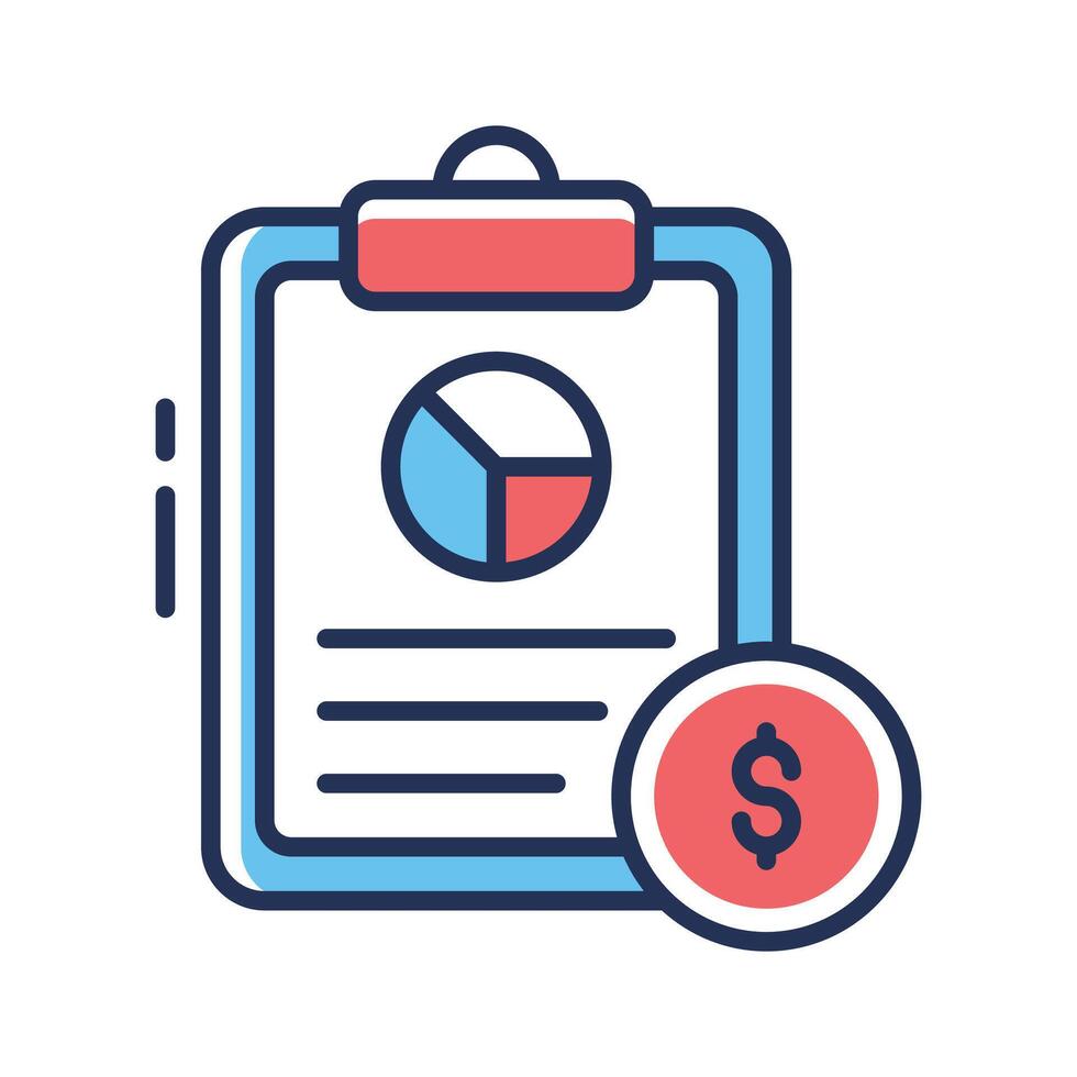 A captivating linear icon of financial report chart vector