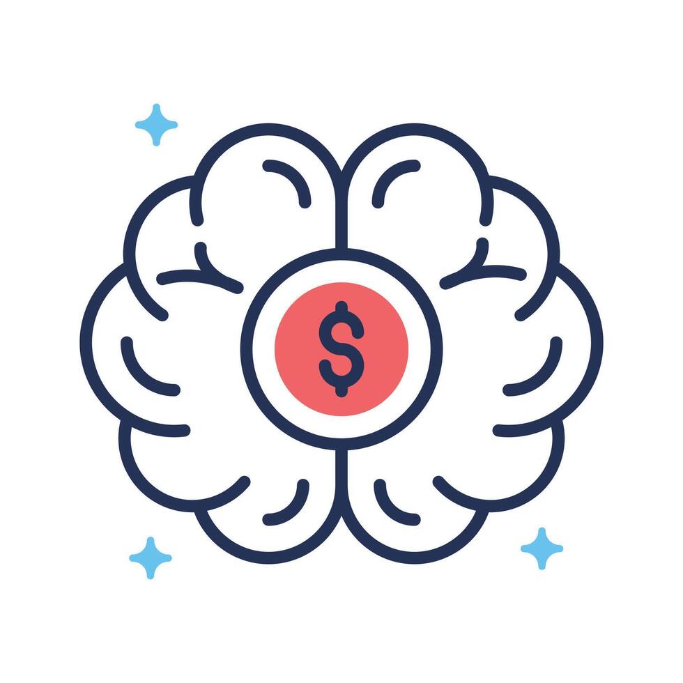 Well crafted linear icon of deep business thinking vector