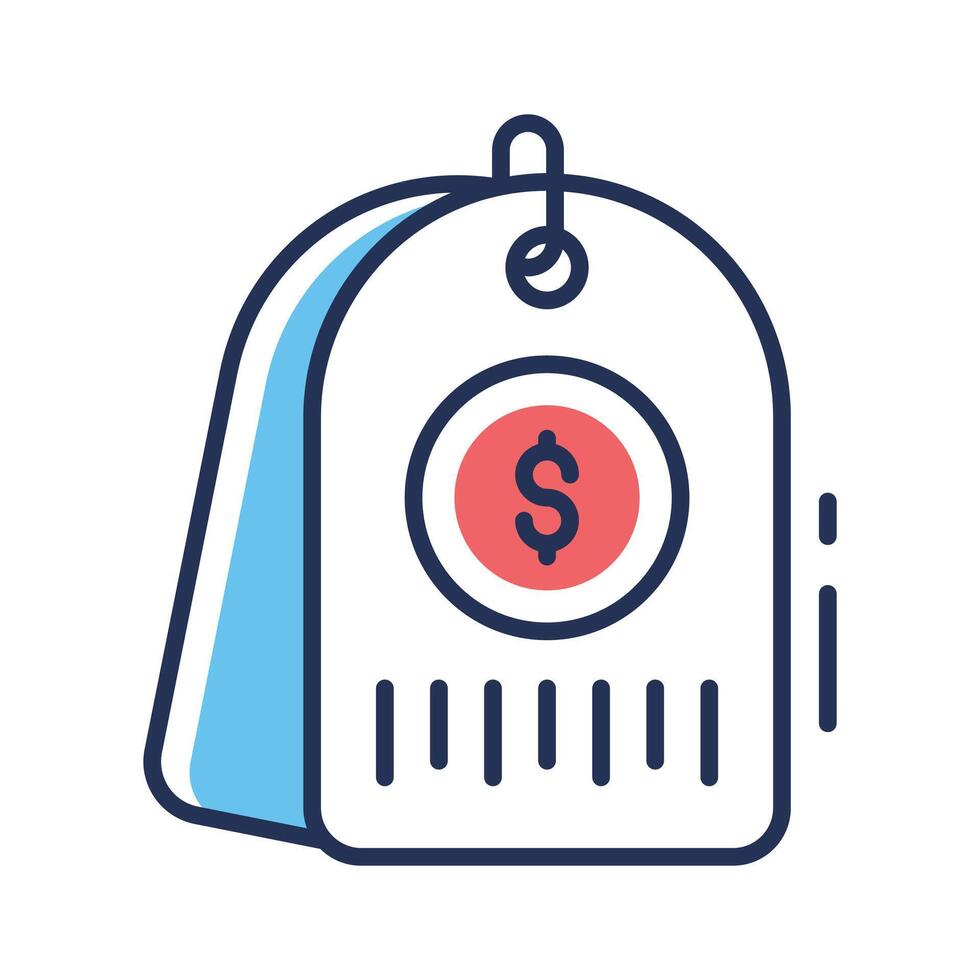 Trendy outline icon of product price tag value vector