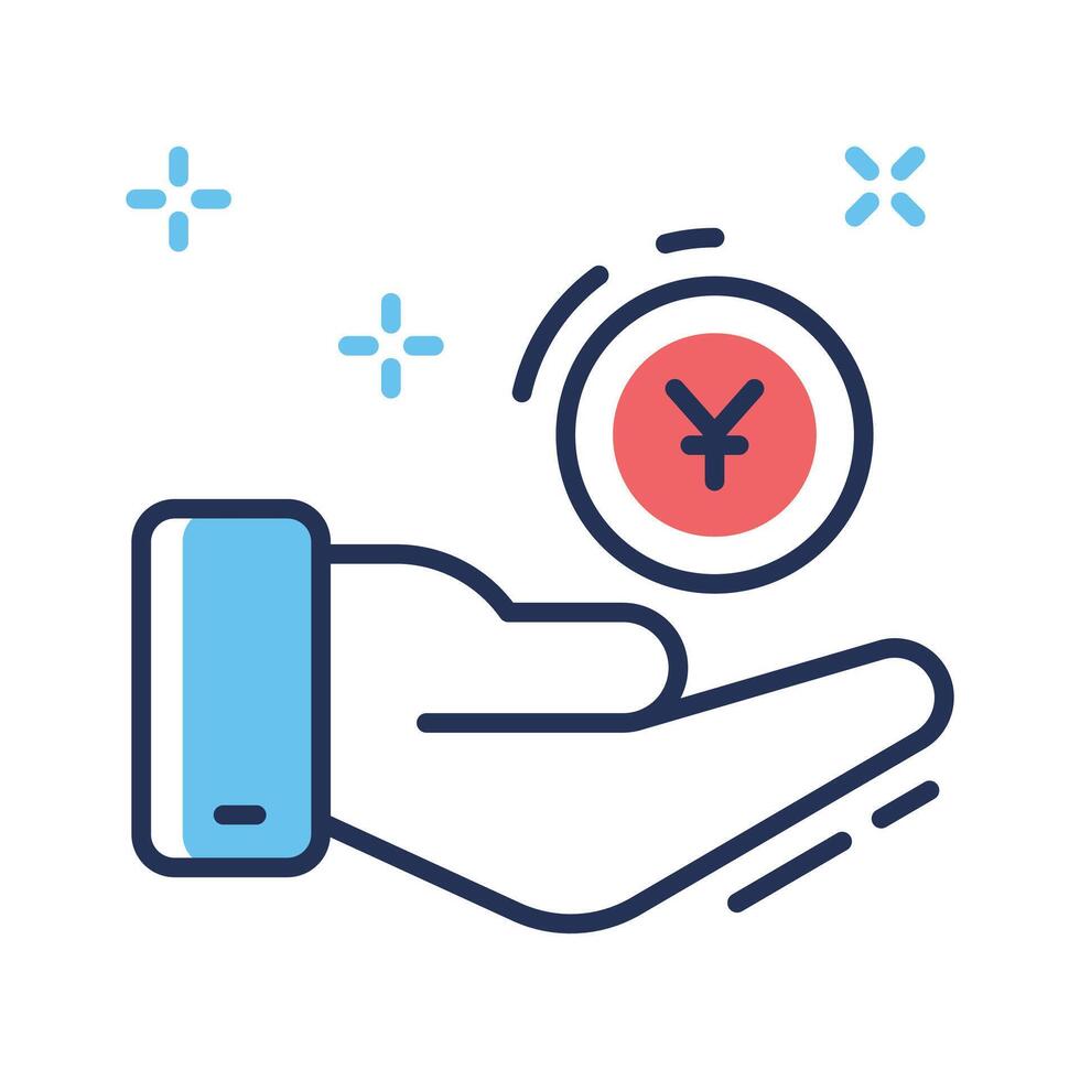 Premium linear icon of yen investment strategy vector
