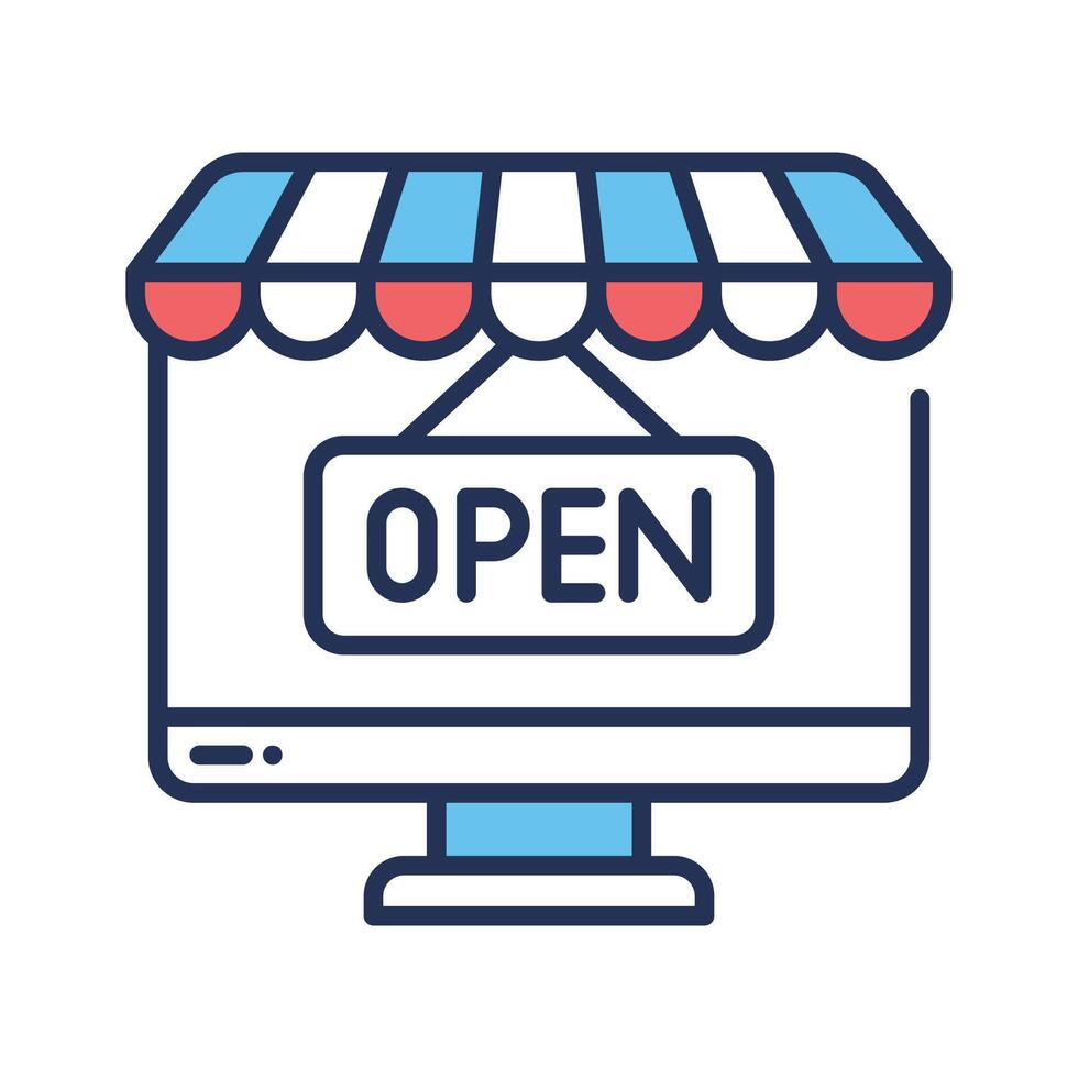Grab this outline icon of online shop store vector