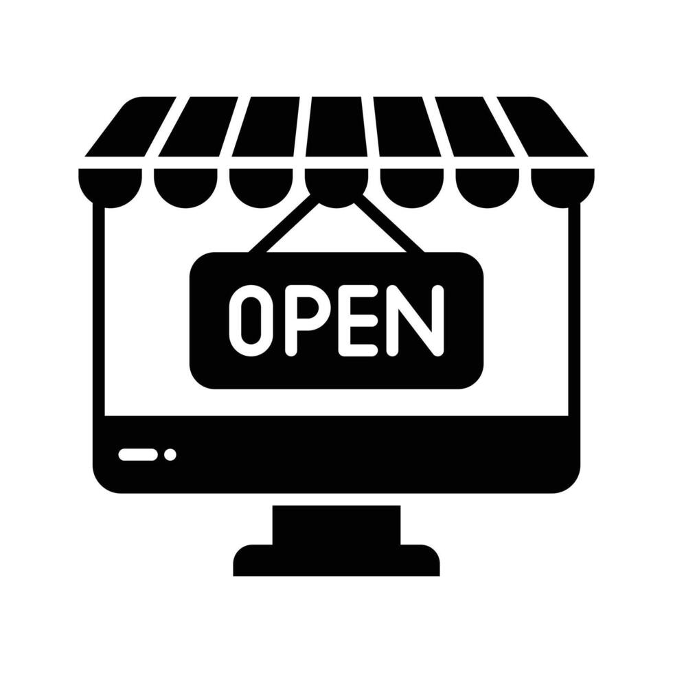 Grab this glyph icon of online shop store vector