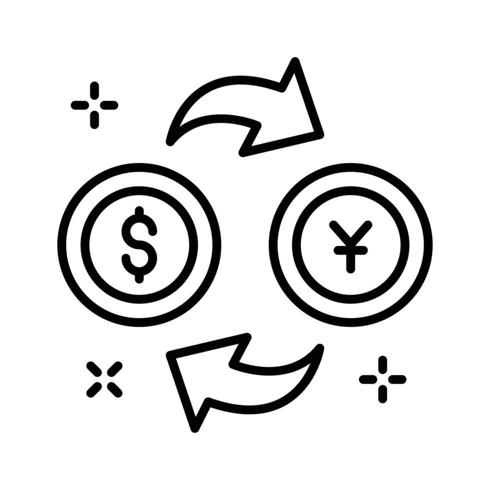 Trendy outline icon of quick exchange money transfer. vector