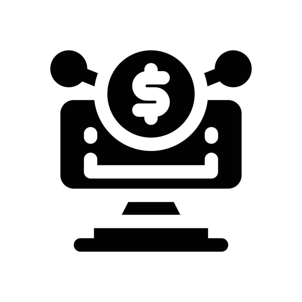 digital economy glyph icon. Strong and solid icon for websites and mobile apps. vector